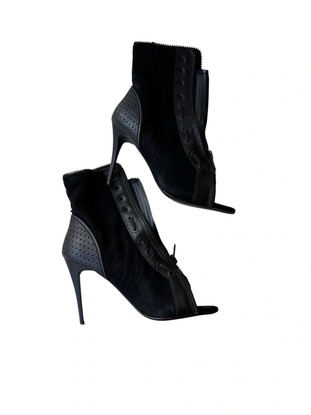 Alexander Wang Black Suede Stiletto Ankle Boots – Size 8.5
